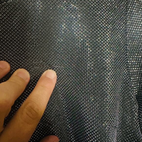 BB DAKOTA Women's Shine Silver Metallic Long Sleeves Mini Dress Size Small - Picture 13 of 16